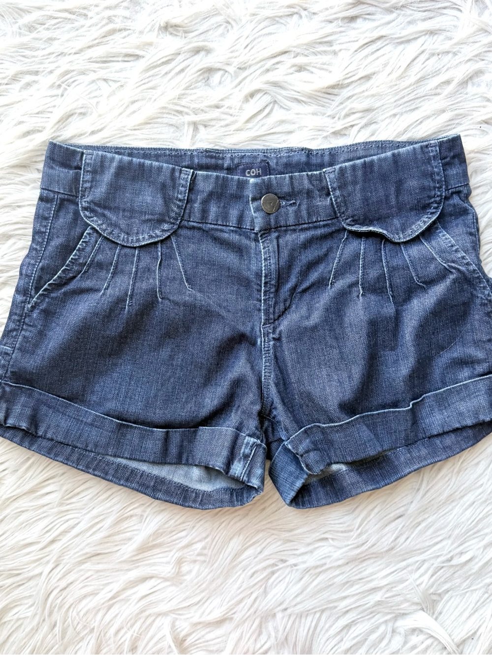 Citizens of Humanity Denim Shorts 26 Low Rise Pleated Cuffed Y2K Made USA